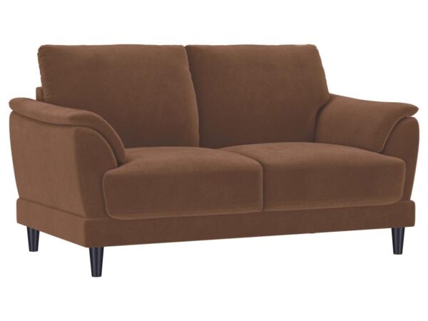 Selma Velvet Upholstered Crescent Arm Loveseat Rust