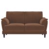 Selma Velvet Upholstered Crescent Arm Loveseat Rust