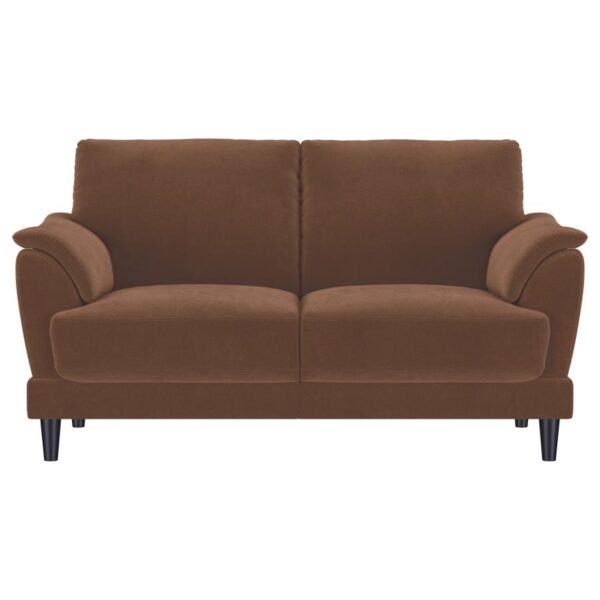 Selma Velvet Upholstered Crescent Arm Loveseat Rust