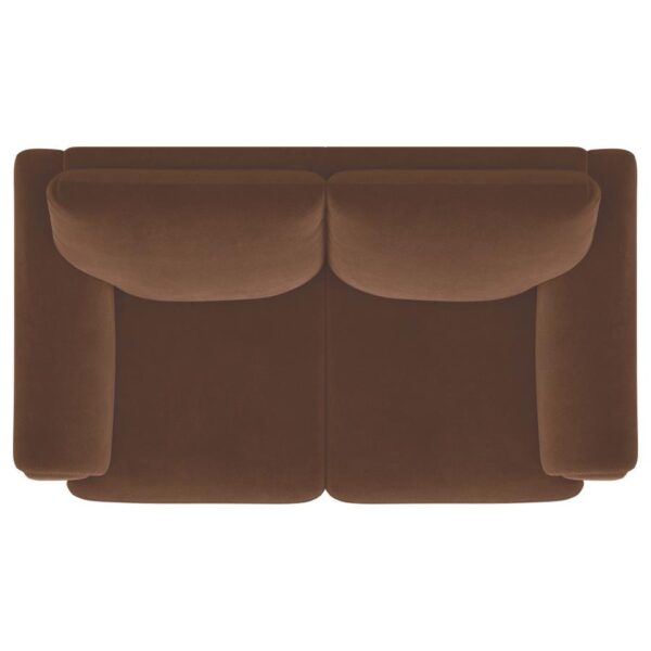 Selma Velvet Upholstered Crescent Arm Loveseat Rust