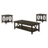 Rachelle 3-piece Rectangular Coffee Table Set Deep Merlot
