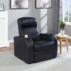 Cyrus Upholstered Track Arm Recliner Black