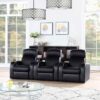Cyrus Upholstered Track Arm Recliner Black