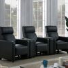 Toohey Upholstered Tufted Recliner Living Room Set Black