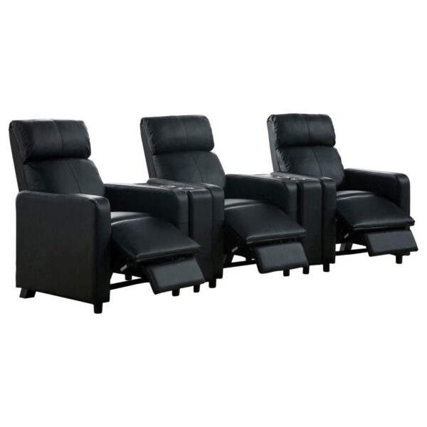 Toohey Upholstered Tufted Recliner Living Room Set Black