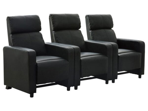 Toohey Upholstered Tufted Recliner Living Room Set Black