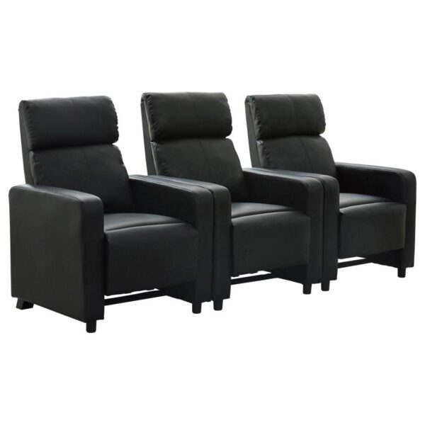 Toohey Upholstered Tufted Recliner Living Room Set Black