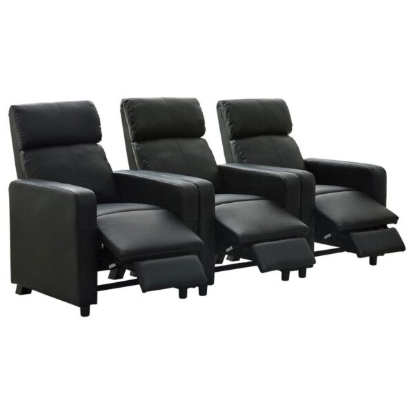Toohey Upholstered Tufted Recliner Living Room Set Black