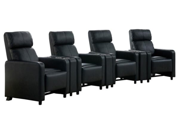 Toohey Upholstered Tufted Recliner Living Room Set Black