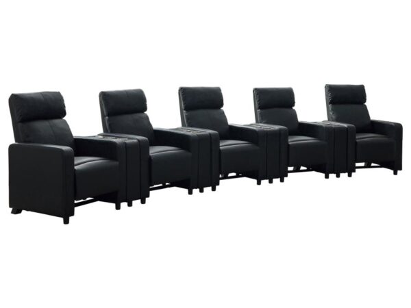 Toohey Upholstered Tufted Recliner Living Room Set Black