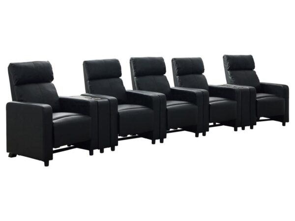 Toohey Upholstered Tufted Recliner Living Room Set Black