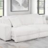 Jacana Corduroy Upholstered Dual Power Chaise Sofa Ivory
