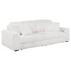 Jacana Corduroy Upholstered Dual Power Chaise Sofa Ivory