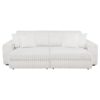 Jacana Corduroy Upholstered Dual Power Chaise Sofa Ivory
