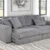 Jacana Corduroy Upholstered Dual Power Chaise Sofa Grey