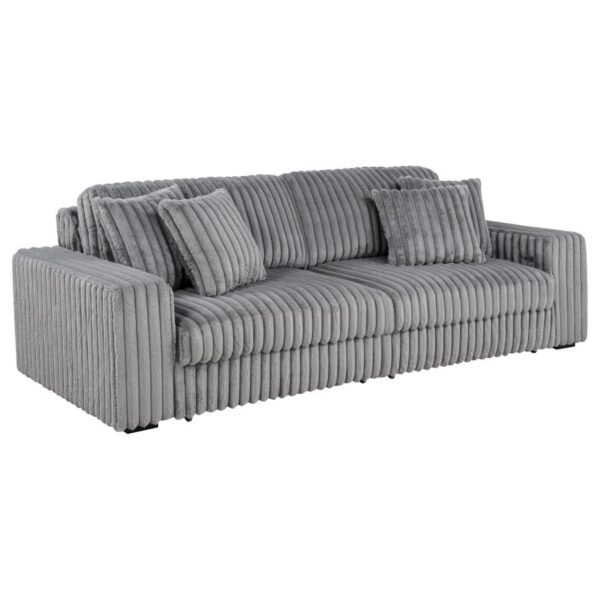 Jacana Corduroy Upholstered Dual Power Chaise Sofa Grey