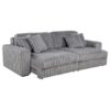 Jacana Corduroy Upholstered Dual Power Chaise Sofa Grey