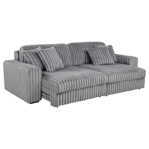 Jacana Corduroy Upholstered Dual Power Chaise Sofa Grey