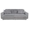 Jacana Corduroy Upholstered Dual Power Chaise Sofa Grey