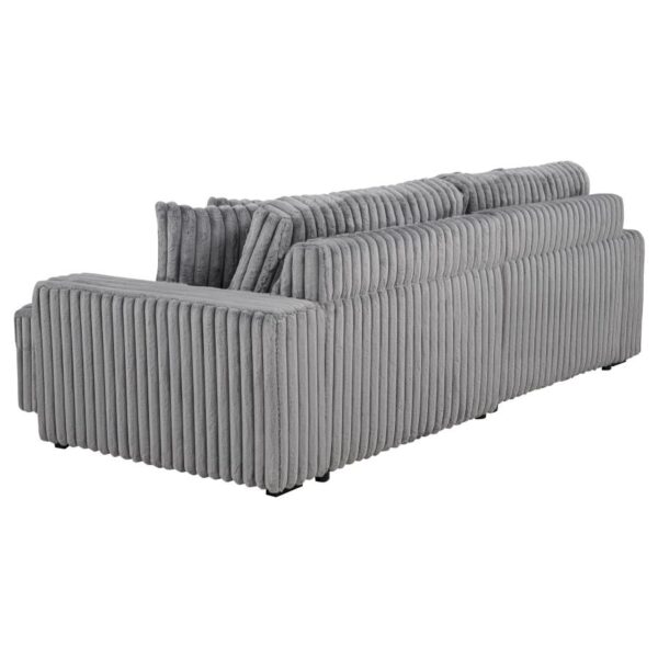 Jacana Corduroy Upholstered Dual Power Chaise Sofa Grey
