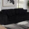 Jacana Corduroy Upholstered Dual Power Chaise Sofa Black
