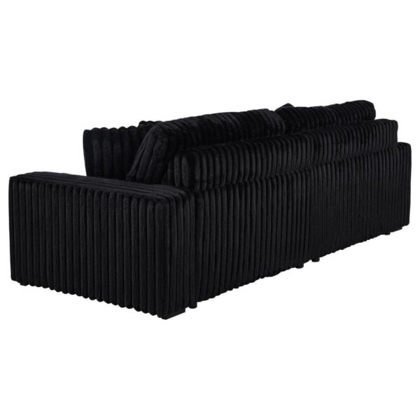 Jacana Corduroy Upholstered Dual Power Chaise Sofa Black