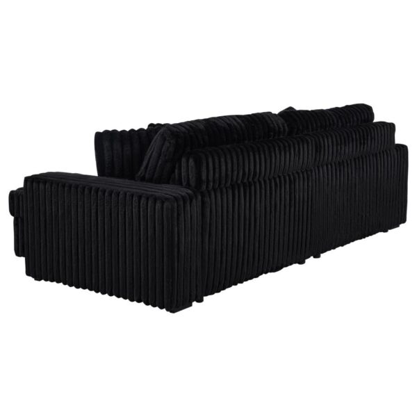 Jacana Corduroy Upholstered Dual Power Chaise Sofa Black