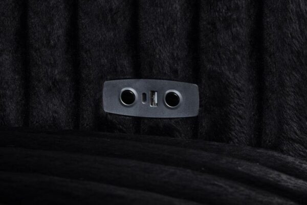 Jacana Corduroy Upholstered Dual Power Chaise Sofa Black