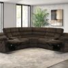Atkinson Upholstered Reclining Sectional Sofa Chocolate
