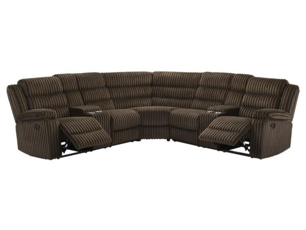 Atkinson Upholstered Reclining Sectional Sofa Chocolate