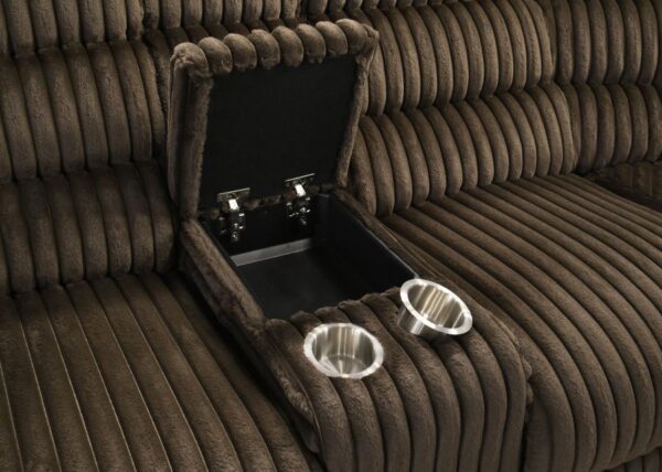 Atkinson Upholstered Reclining Sectional Sofa Chocolate