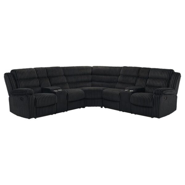 Atkinson Upholstered Reclining Sectional Sofa Black