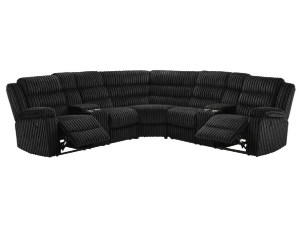 Atkinson Upholstered Reclining Sectional Sofa Black