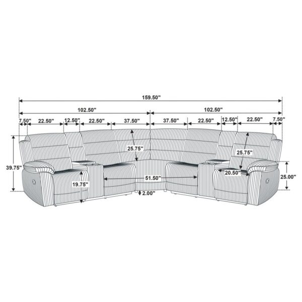 Atkinson Upholstered Reclining Sectional Sofa Black