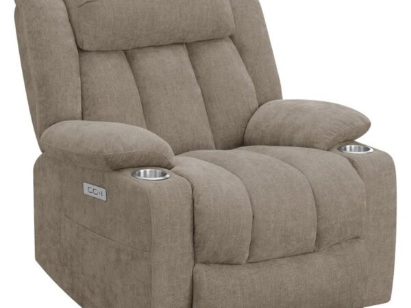 Houston Upholstered Power Lift Recliner Chair Camel