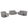 Gilson 3-piece Chenille Upholstered Reclining Sofa Set Grey