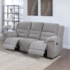 Gilson Chenille Upholstered Reclining Sofa Grey