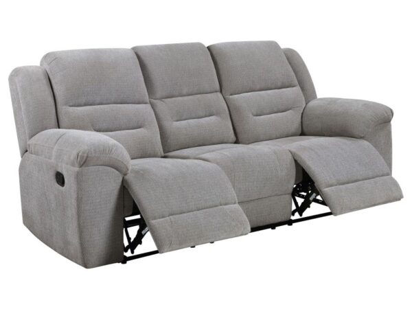 Gilson Chenille Upholstered Reclining Sofa Grey