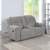 Gilson Chenille Upholstered Reclining Loveseat Grey