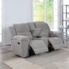 Gilson Chenille Upholstered Reclining Loveseat Grey