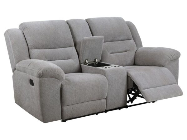 Gilson Chenille Upholstered Reclining Loveseat Grey