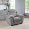 Gilson Chenille Upholstered Glider Recliner Chair Grey