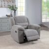 Gilson Chenille Upholstered Glider Recliner Chair Grey