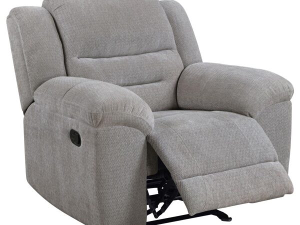 Gilson Chenille Upholstered Glider Recliner Chair Grey