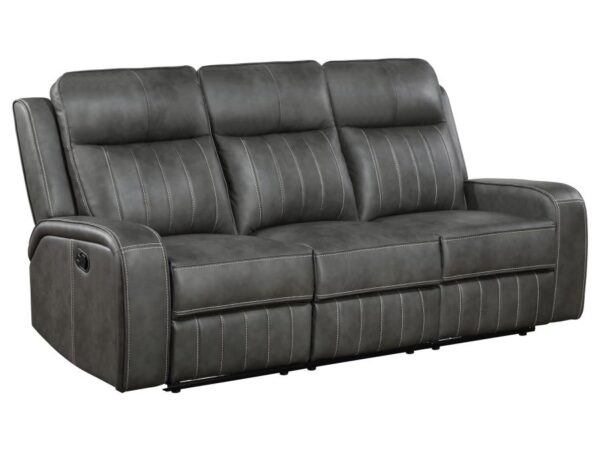 Raelynn Upholstered Track Arm Motion Sofa Grey