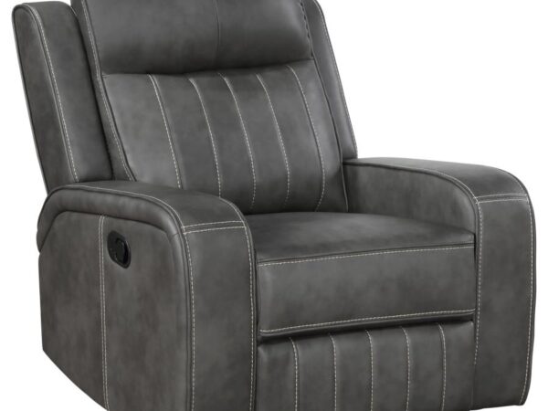 Raelynn Upholstered Track Arm Recliner Grey