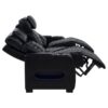 Zuma Faux Leather Dual Power Reclining LED Sofa Black
