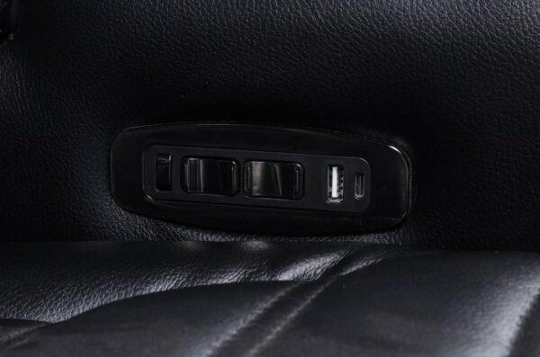 Zuma Faux Leather Dual Power Reclining LED Loveseat Black