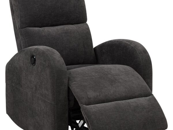Grant Fabric Upholstered Power Recliner Chair Charcoal Grey