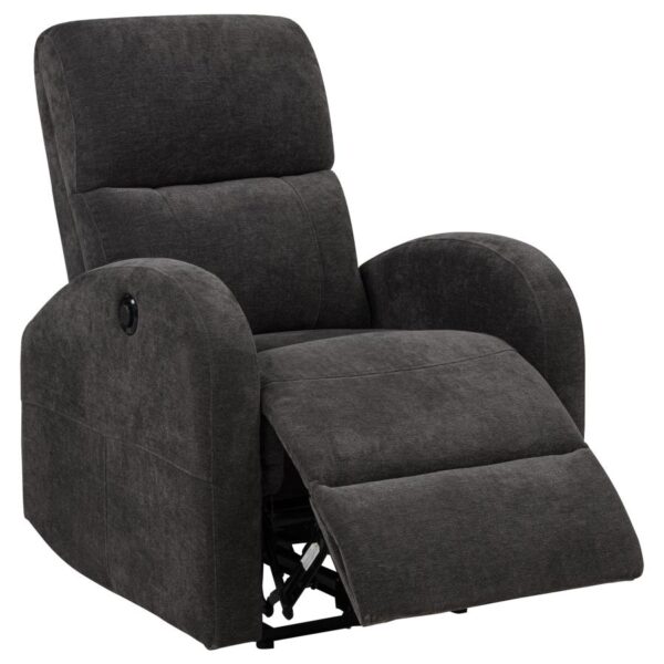 Grant Fabric Upholstered Power Recliner Chair Charcoal Grey